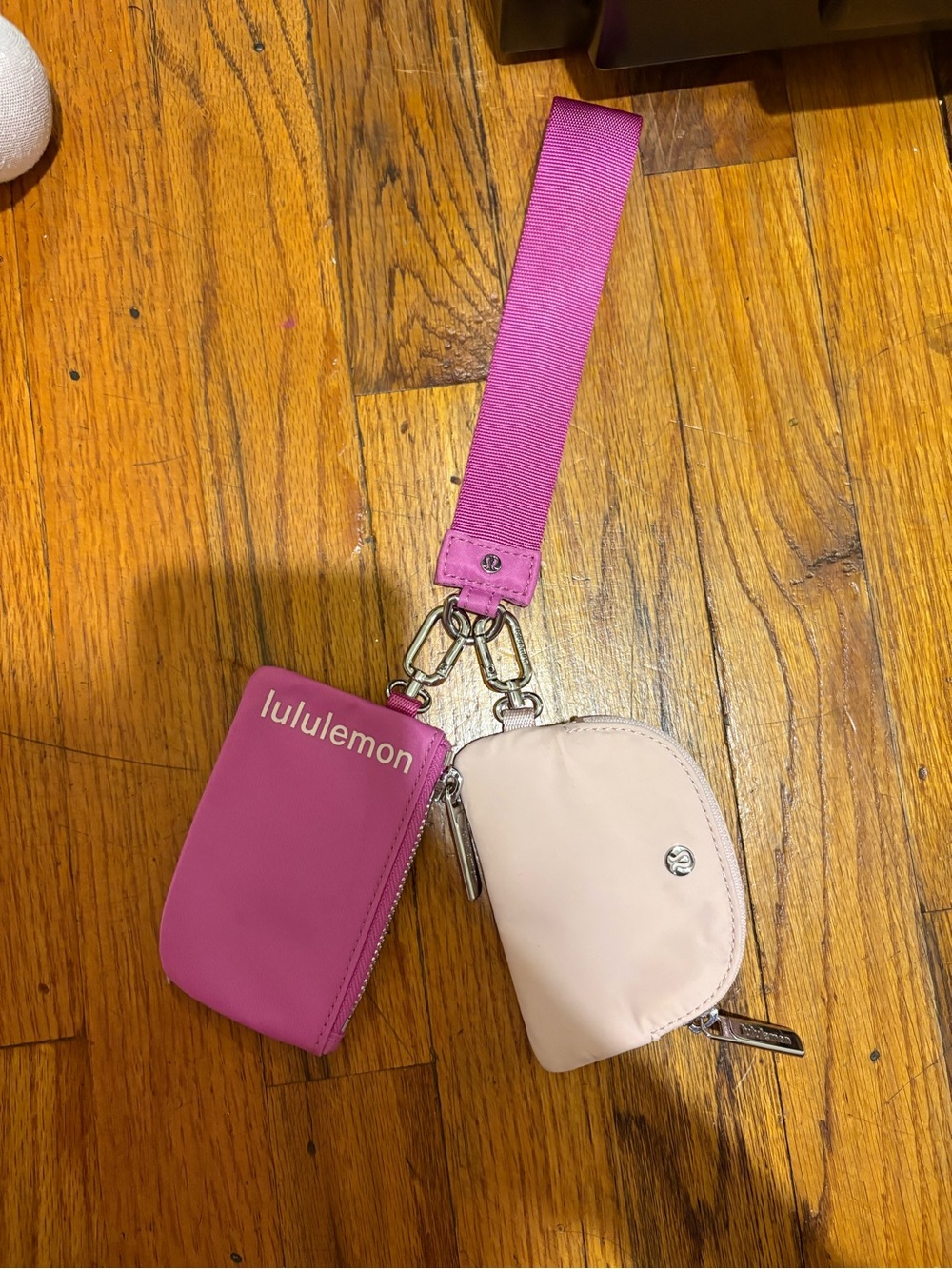 lululemon athletica Pink and Light Pink Dual Wristlet Pouch Set